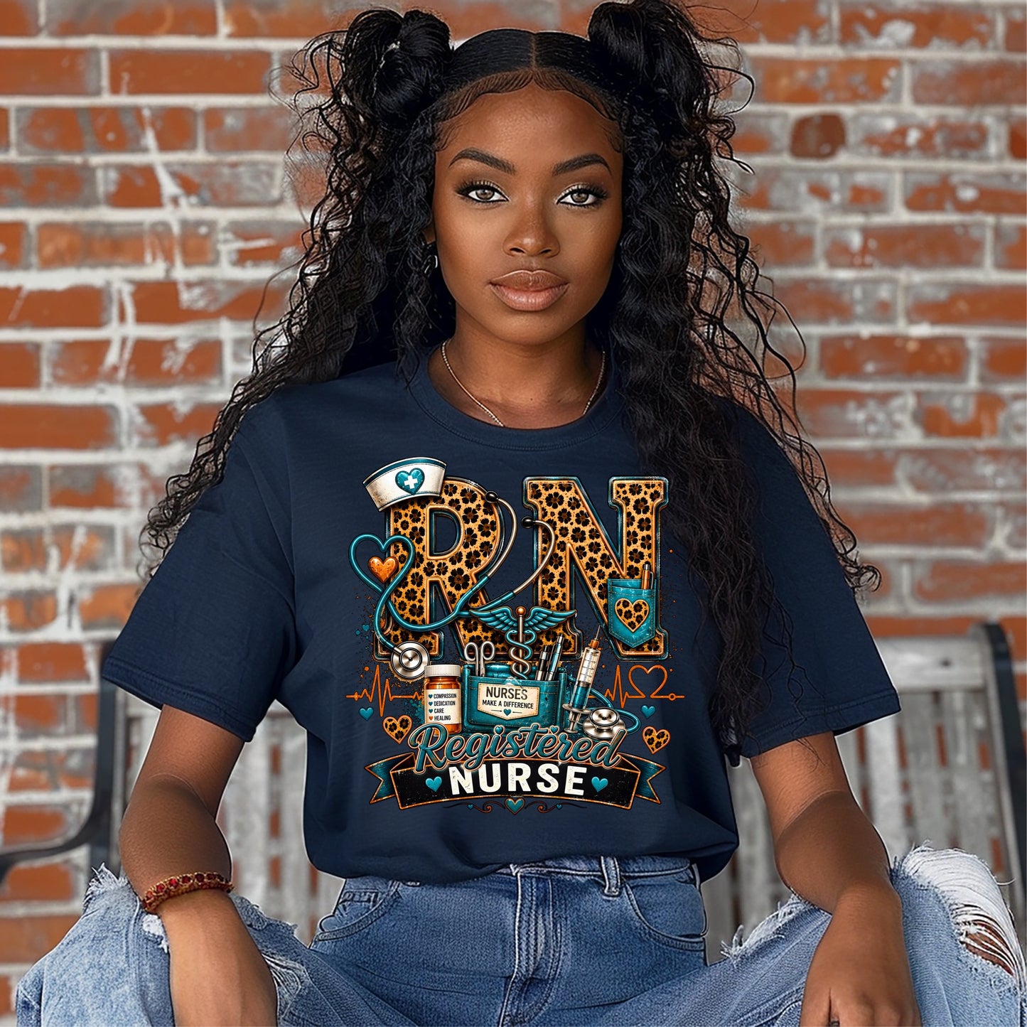 RN Registered Nurse Comfort Colors Leopard T-Shirt