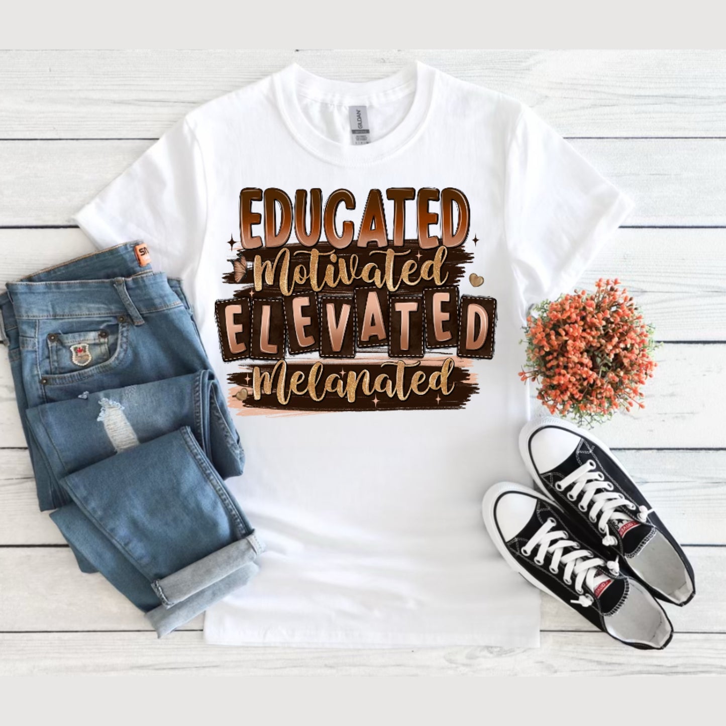 Educated Motivated Elevated Melanated Tee