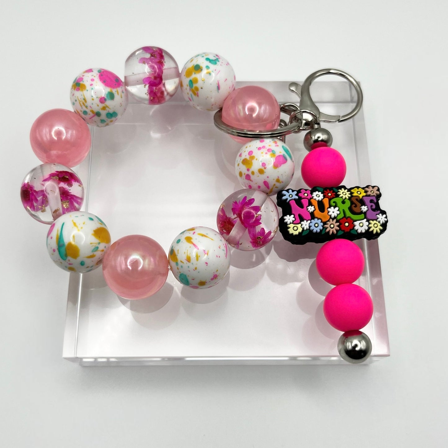 Nurse Beaded Keychain Wristlet