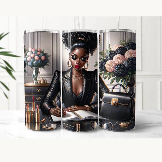 Boss Girl Black Woman Tumbler