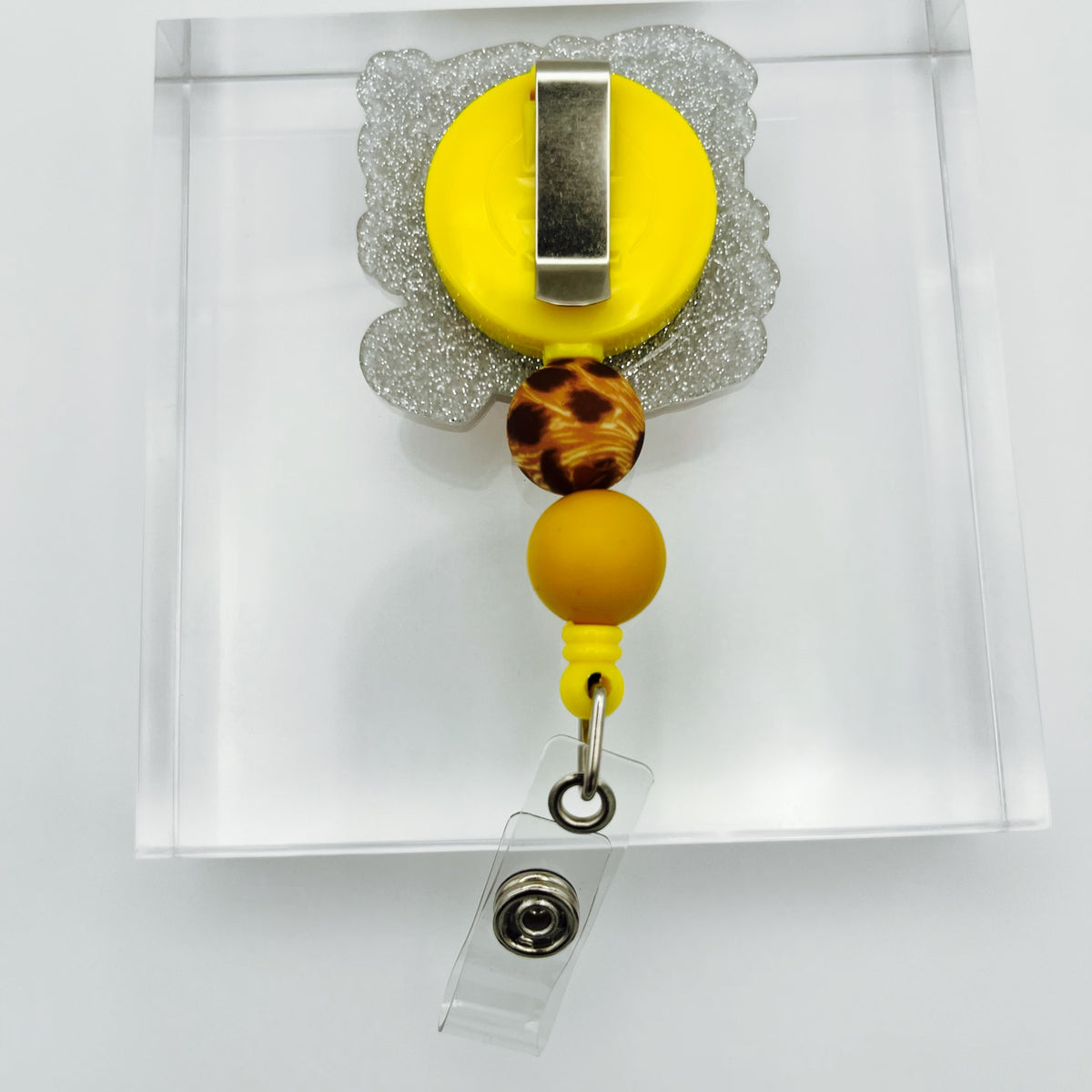 NURSE Life Glitter Acrylic Badge Holder with Beads
