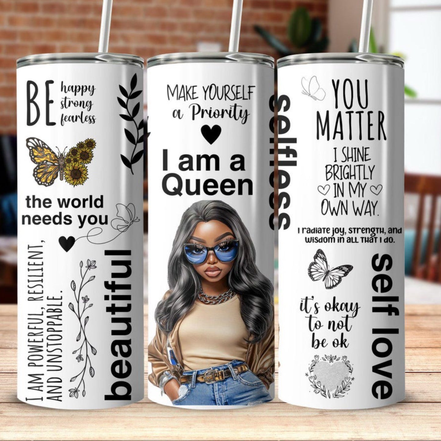 Love Yourself Black Woman Tumbler