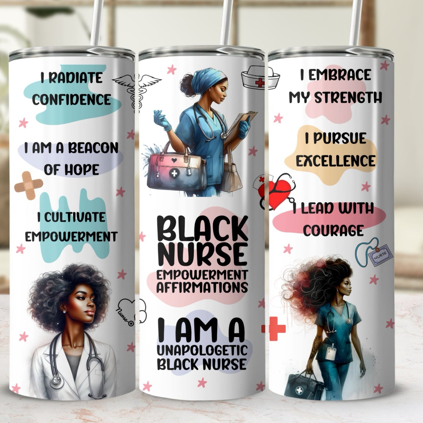 Black Nurse 3D Tumbler