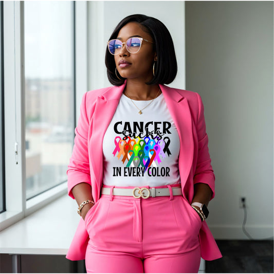 Cancer Sucks In Every Color Tee