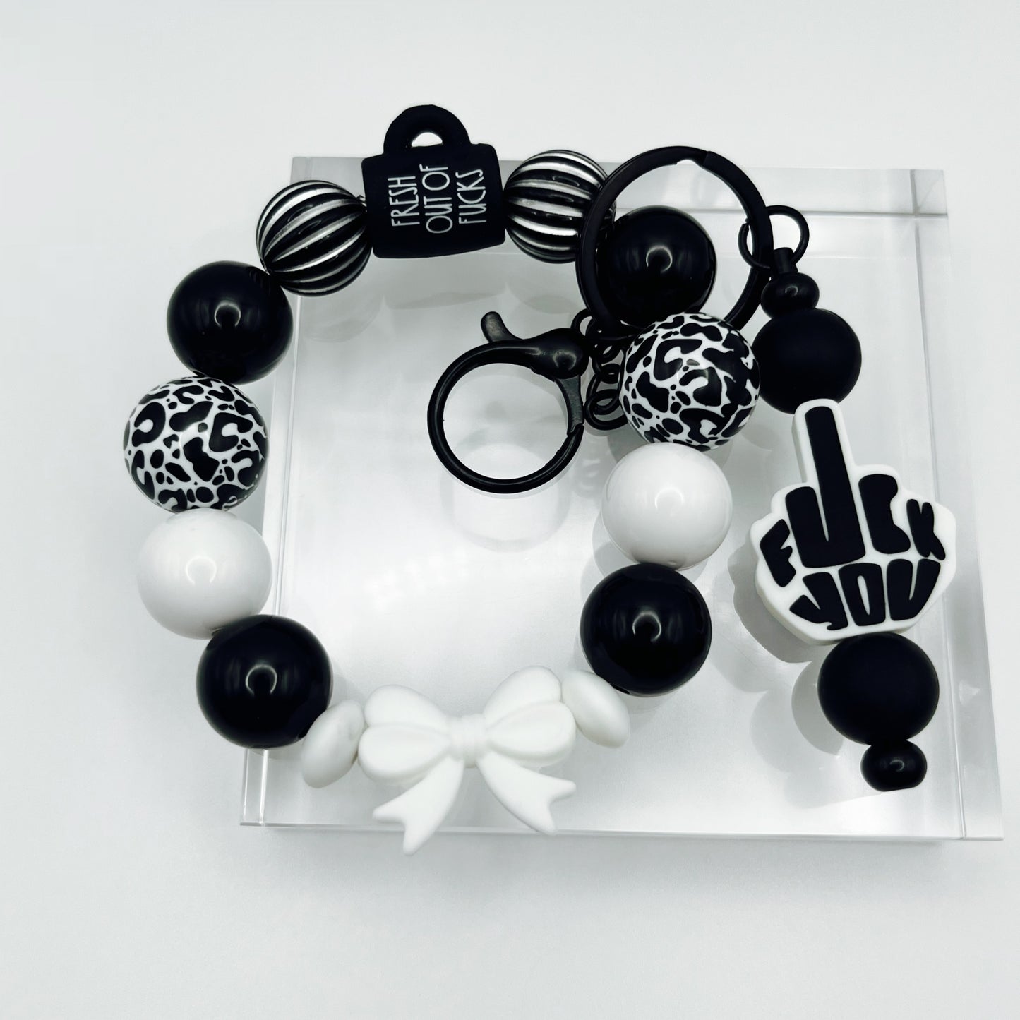 Fresh Out Of FU Beaded Keychain Wristlet