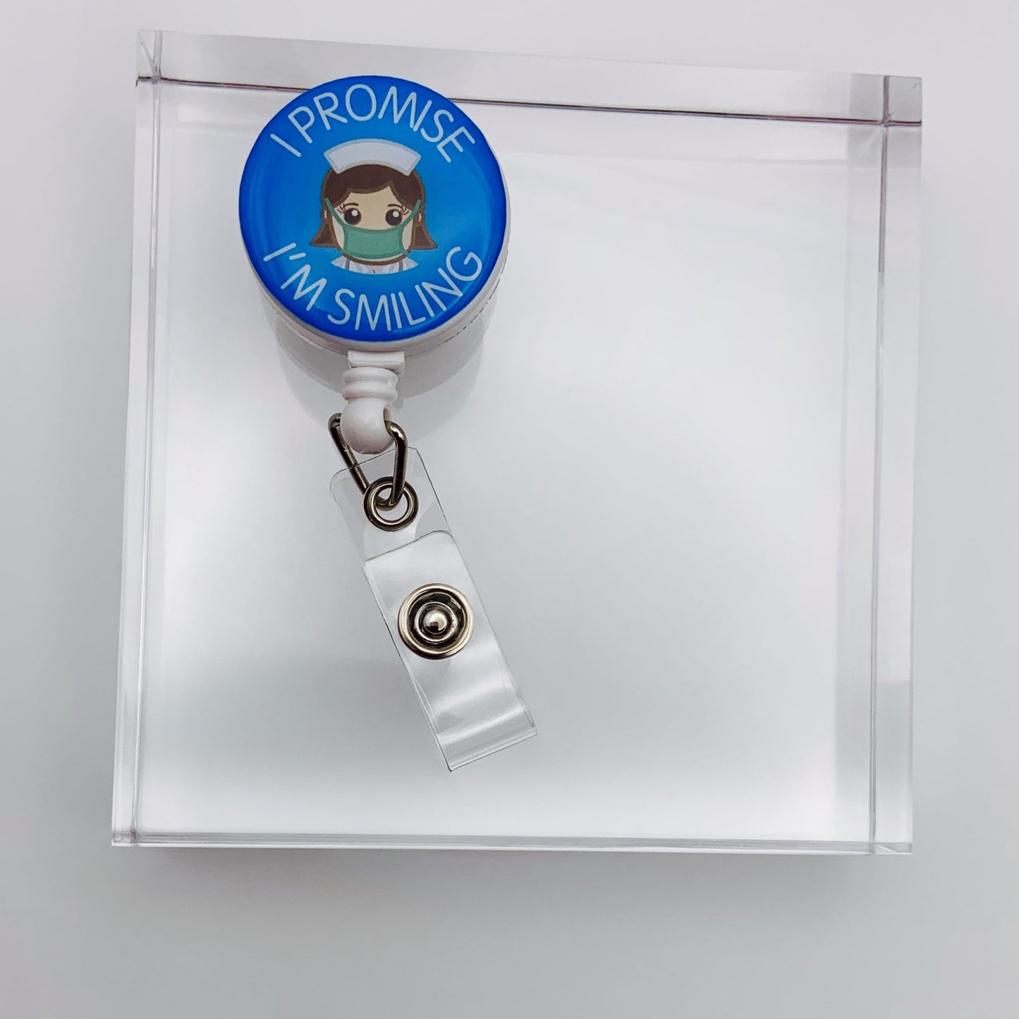 I PROMISE I’M SMILING Work Badge Holder/Retractable Reel - Joanell Creations