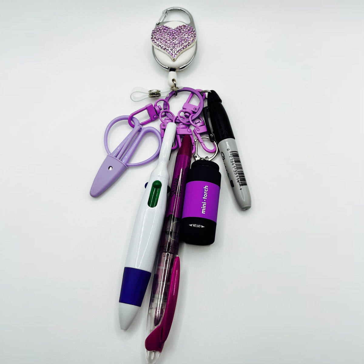 Purple Badge Holder with Accessories for Nurses & CNAs