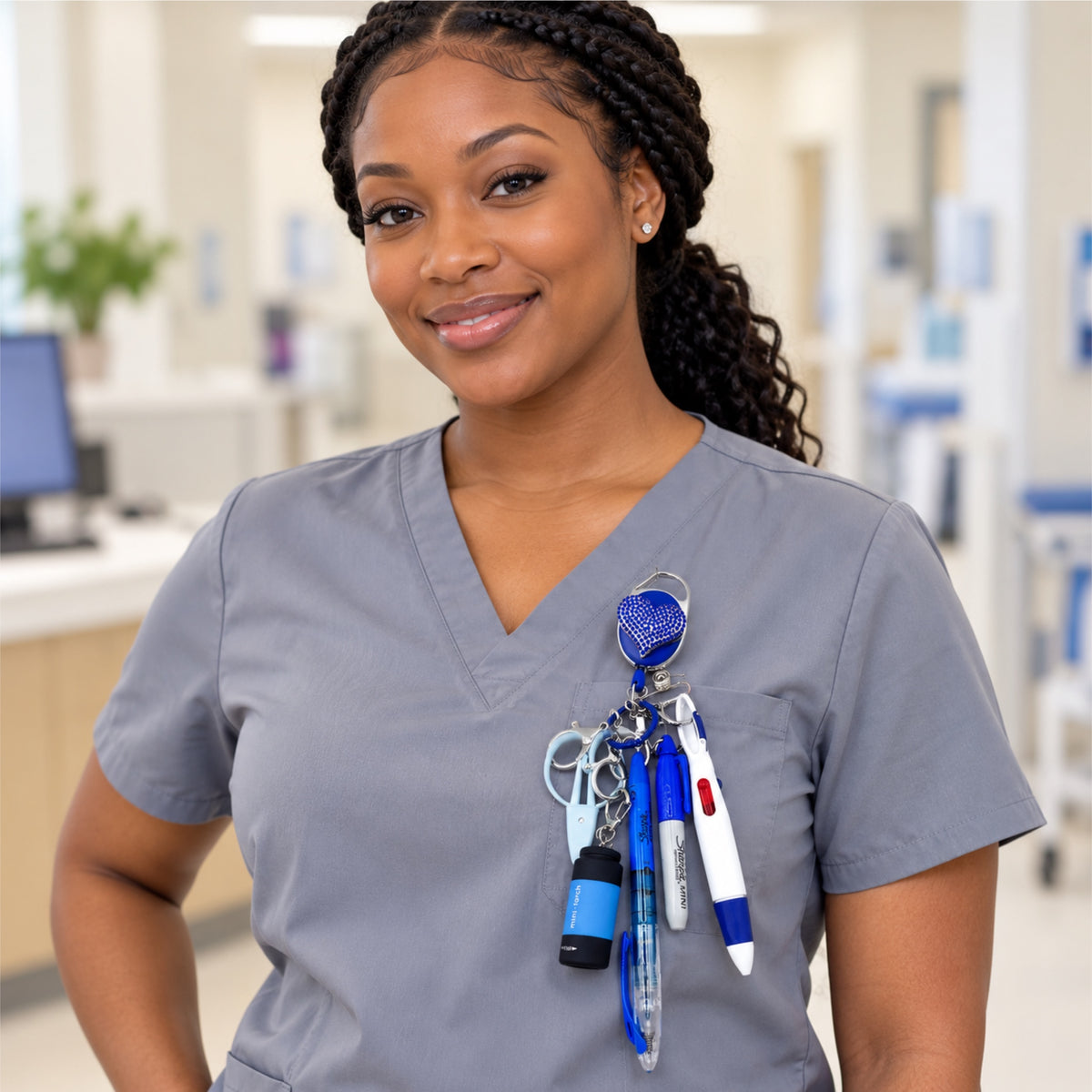 Navy Nurse & CNA Badge Holder with Accessories