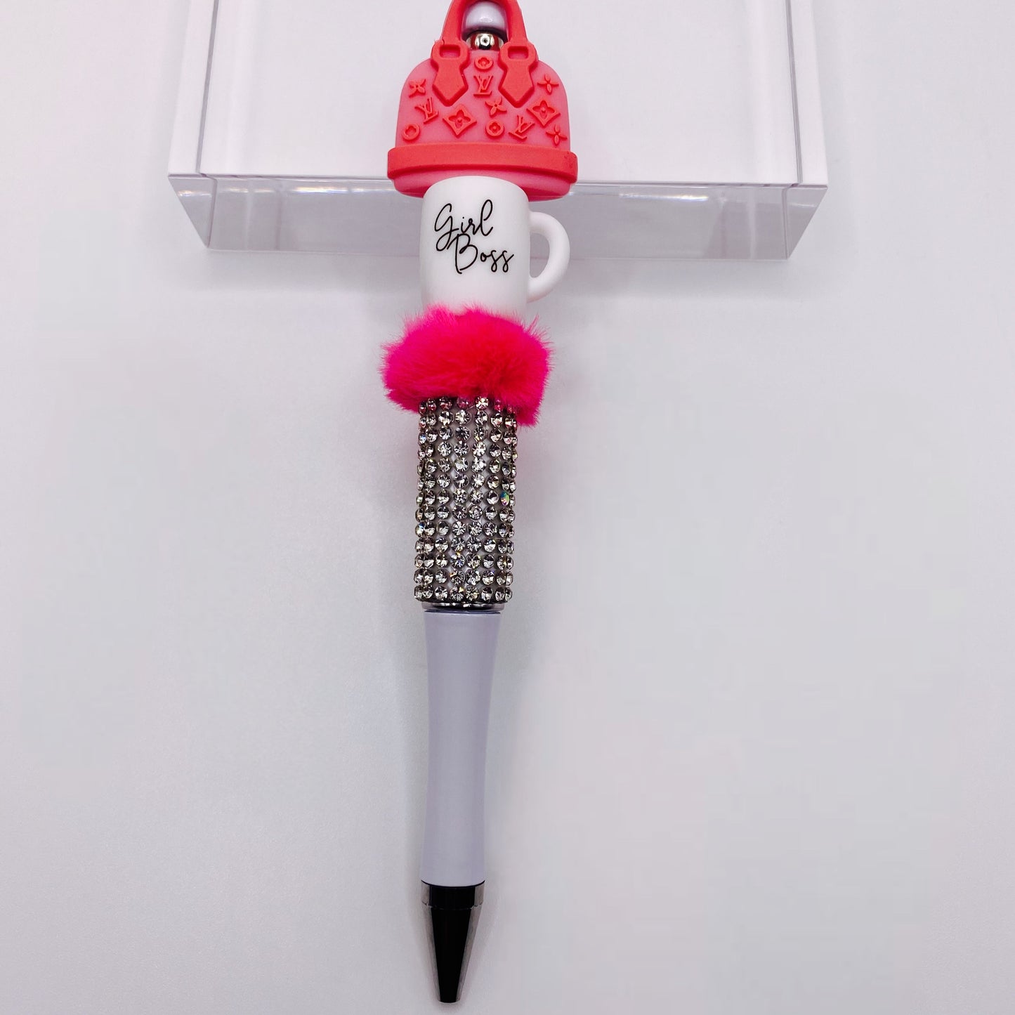 Pink Luxury Purse Boss Chick Beaded Ink Pen