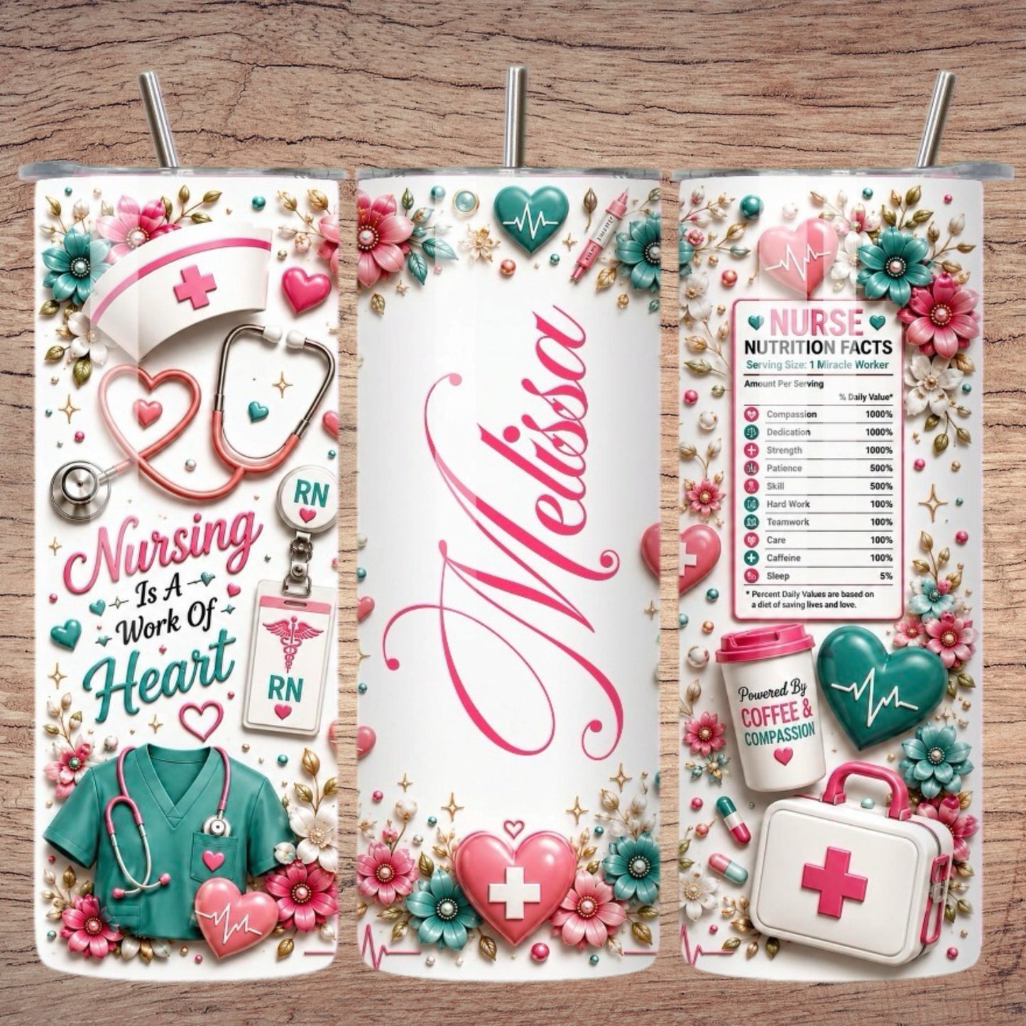 Nursing is a Work of heart Personalizable 20oz Tumbler