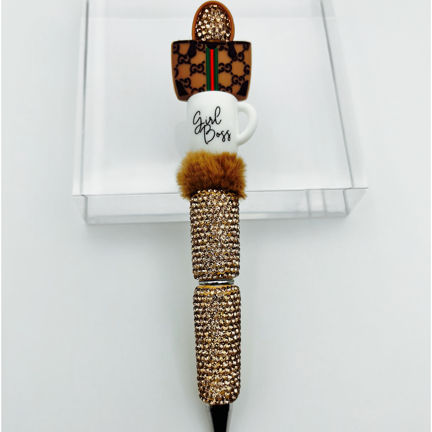 Gold Boss Girl Beaded Ink Pen