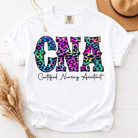 Rainbow Leopard CNA T-Shirt Comfort Colors
