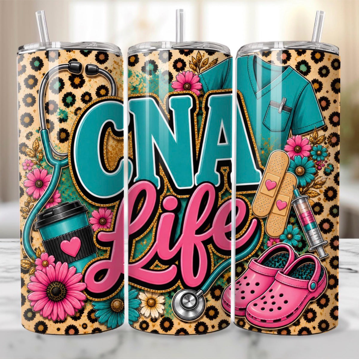 Leopard CNA Life 20oz Stainless Steel Tumbler