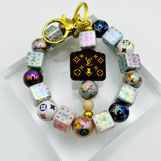 Fashion Themed Beaded Keychain Wristlet