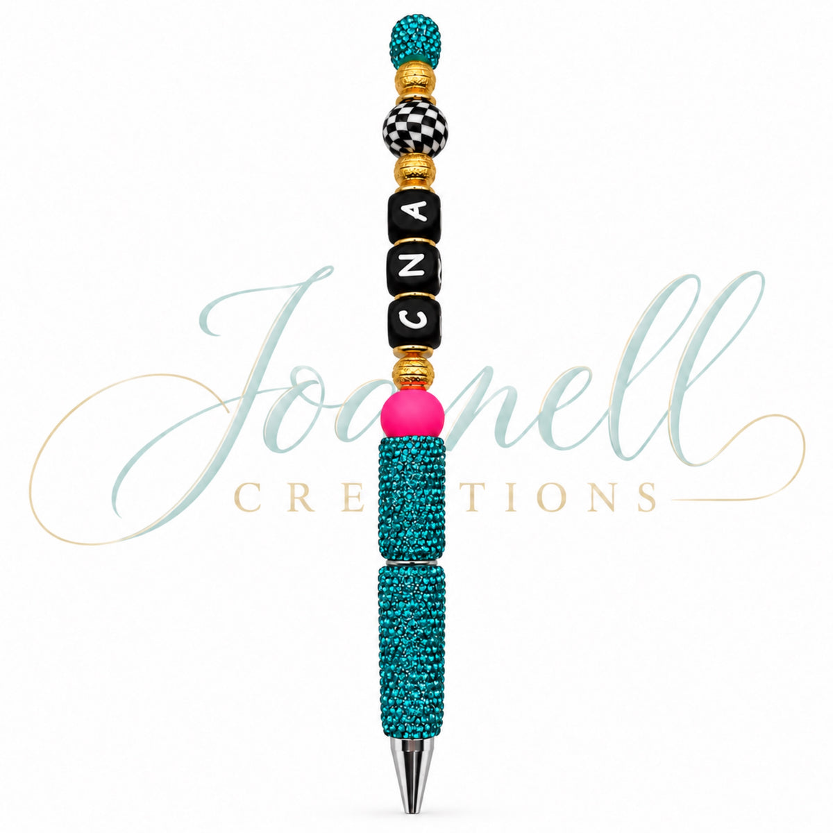 Checkered CNA Beaded Ink Pen