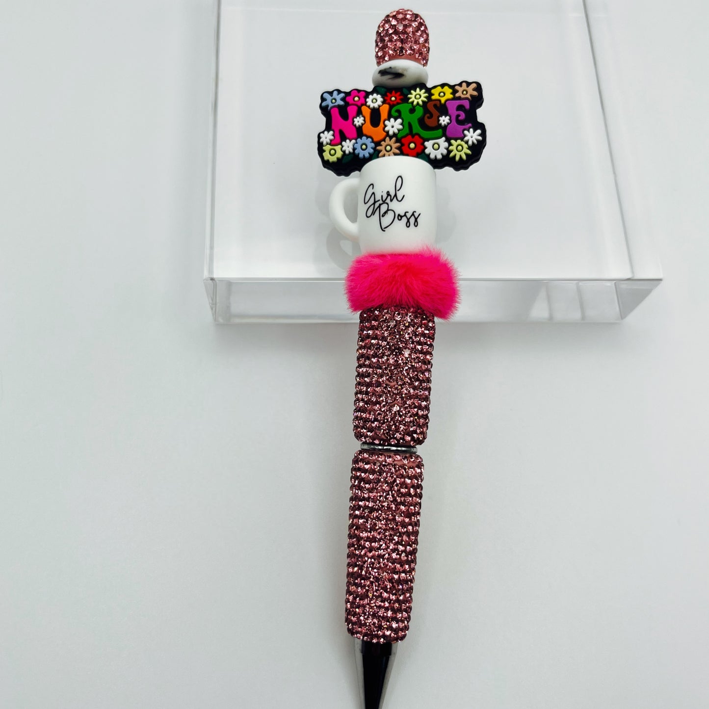 Nurse Boss Girl Beaded Ink Pen