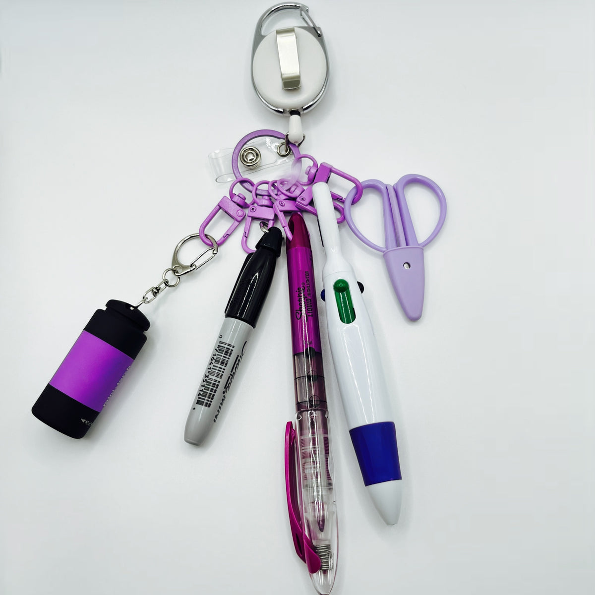 Purple Badge Holder with Accessories for Nurses & CNAs