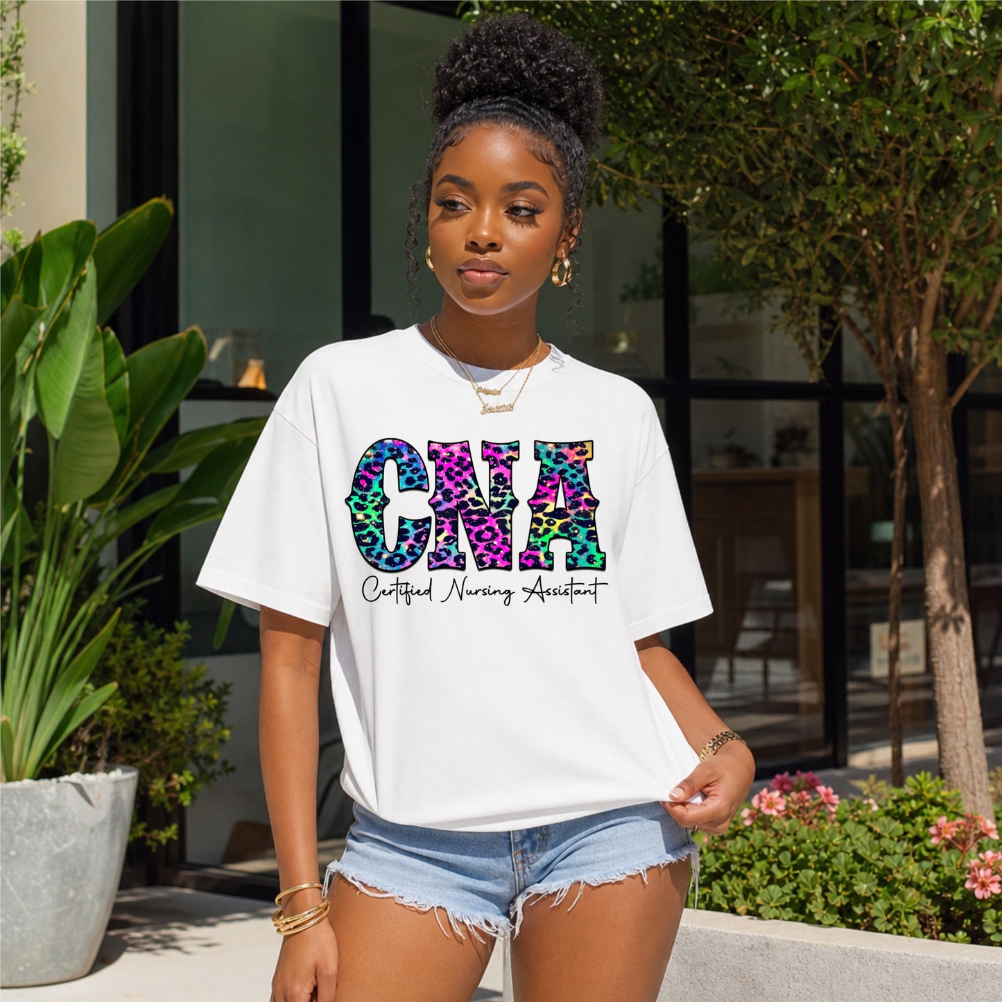 Rainbow Leopard CNA T-Shirt Comfort Colors