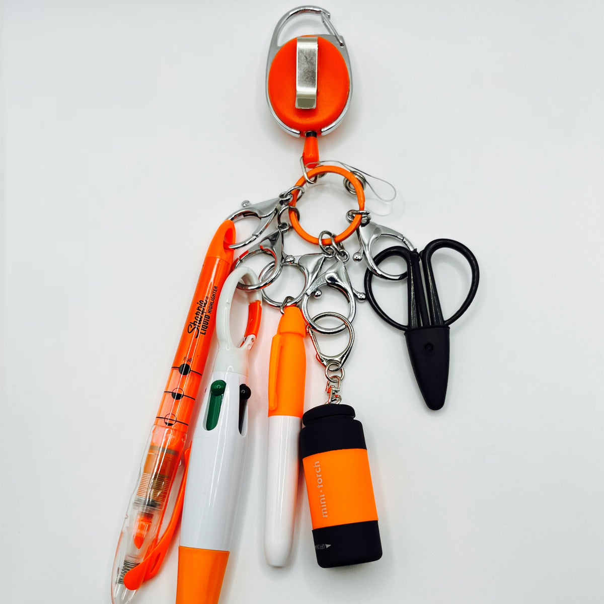 Orange Nurse & CNA Badge Holder with Accessories.