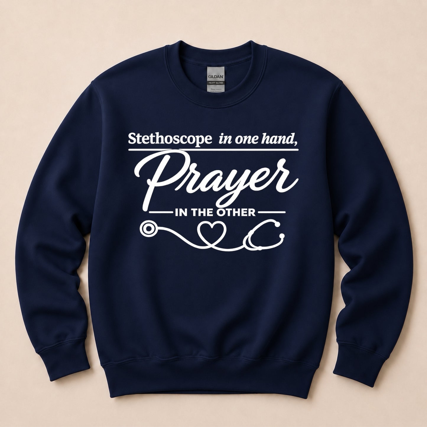 Stethoscope in One Hand prayer in the other Sweater