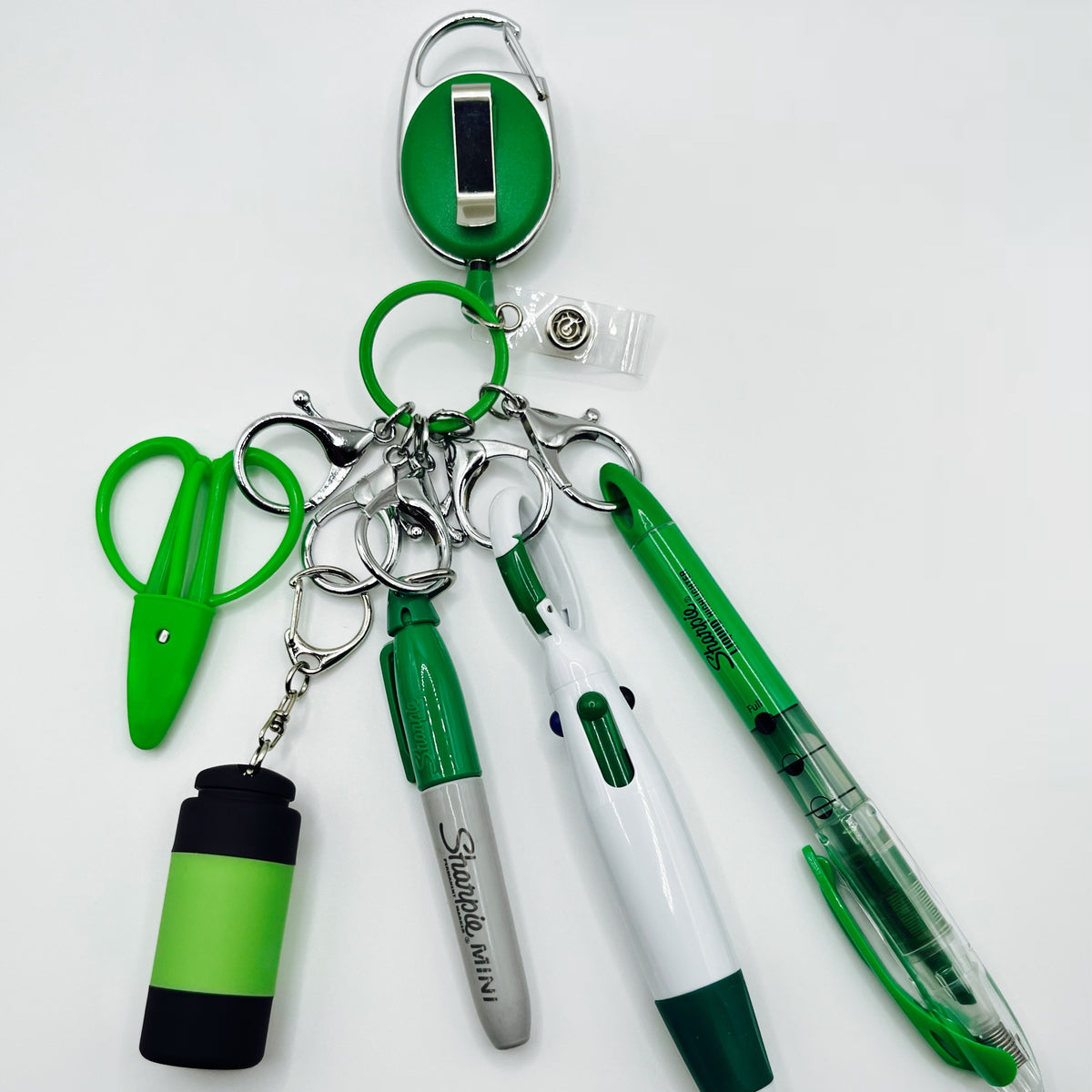 Green Nurse & CNA Badge Holder with Accessories