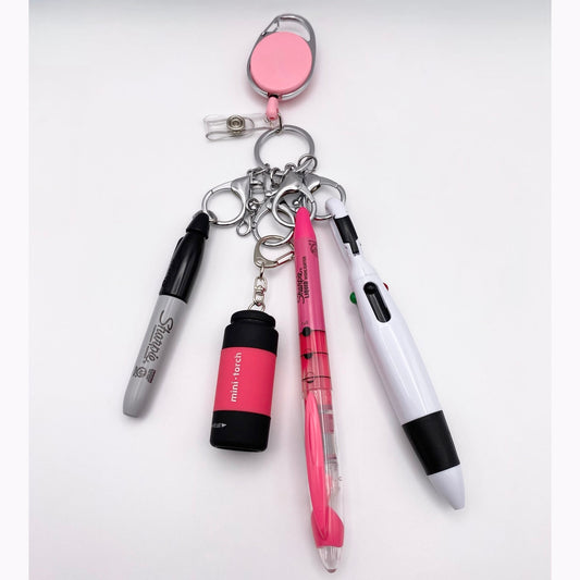 Pink Nurse & CNA Badge Holder with Accessories