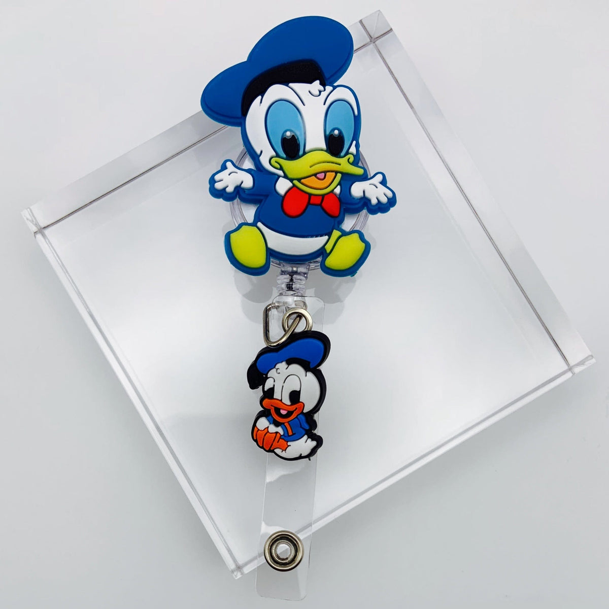 Funny Blue Duck Badge Holder with Retractable Reel