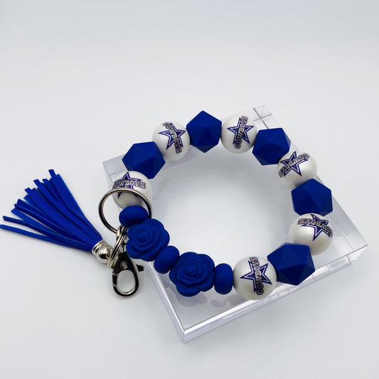 Dallas Cowboys Beaded Keychain Wristlet - Joanell Creations