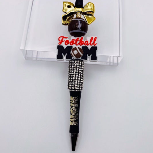 Football MOM Beaded Ink Pen - Joanell Creations
