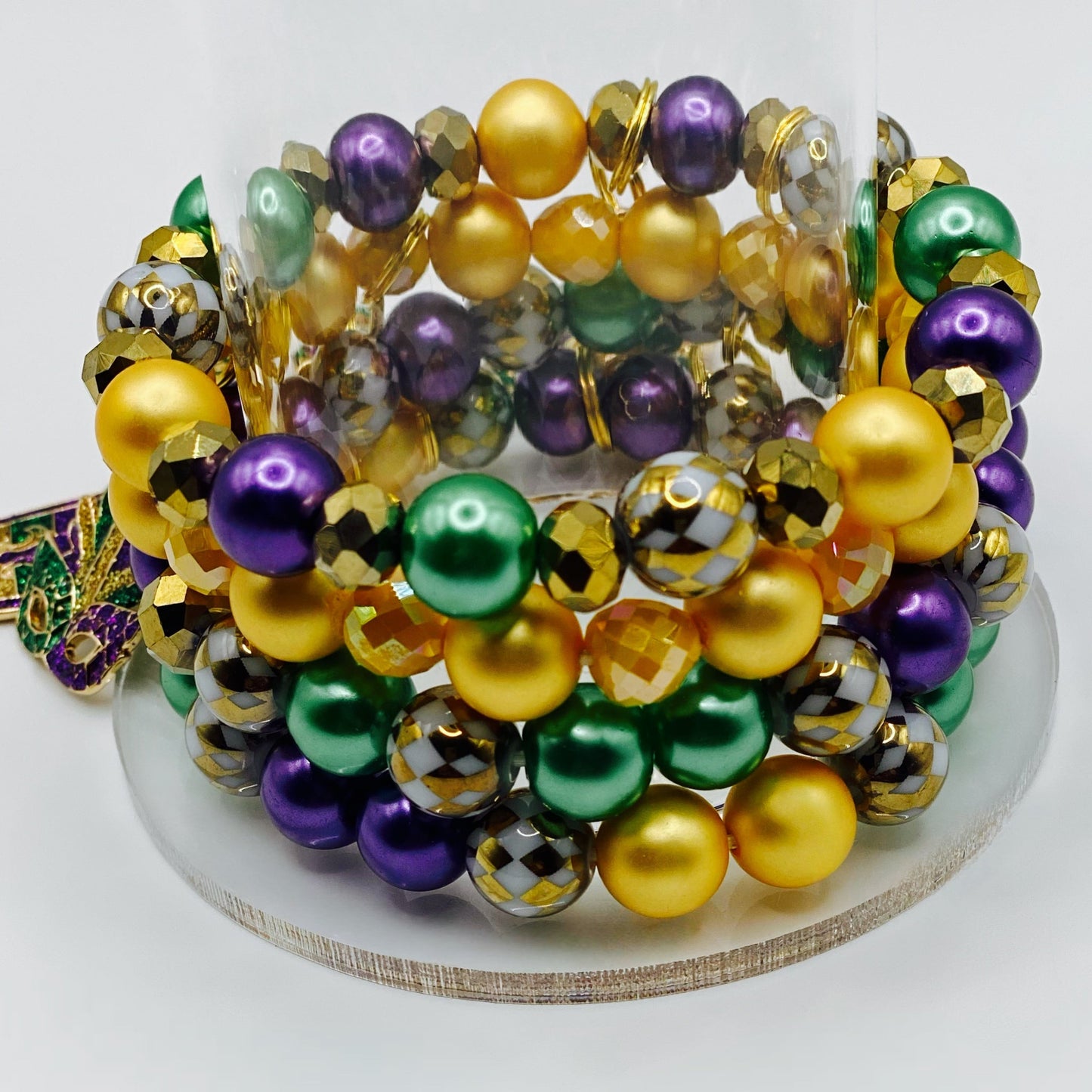 HAPPY MARDI GRAS 4pc Bracelet Set - Joanell Creations